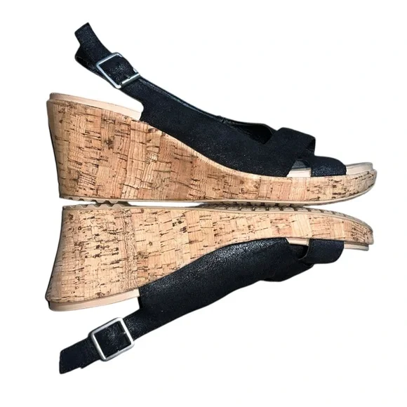 Crocs | A-Leigh Linen Slingback Cork Wrap Wedge Sandal Size 9 - Picture 5 of 7